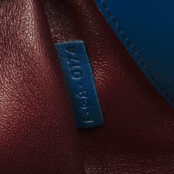 Celine AW/14 Top Handle Blue Leather Brown-Trim Bag - Picture 13 of 13